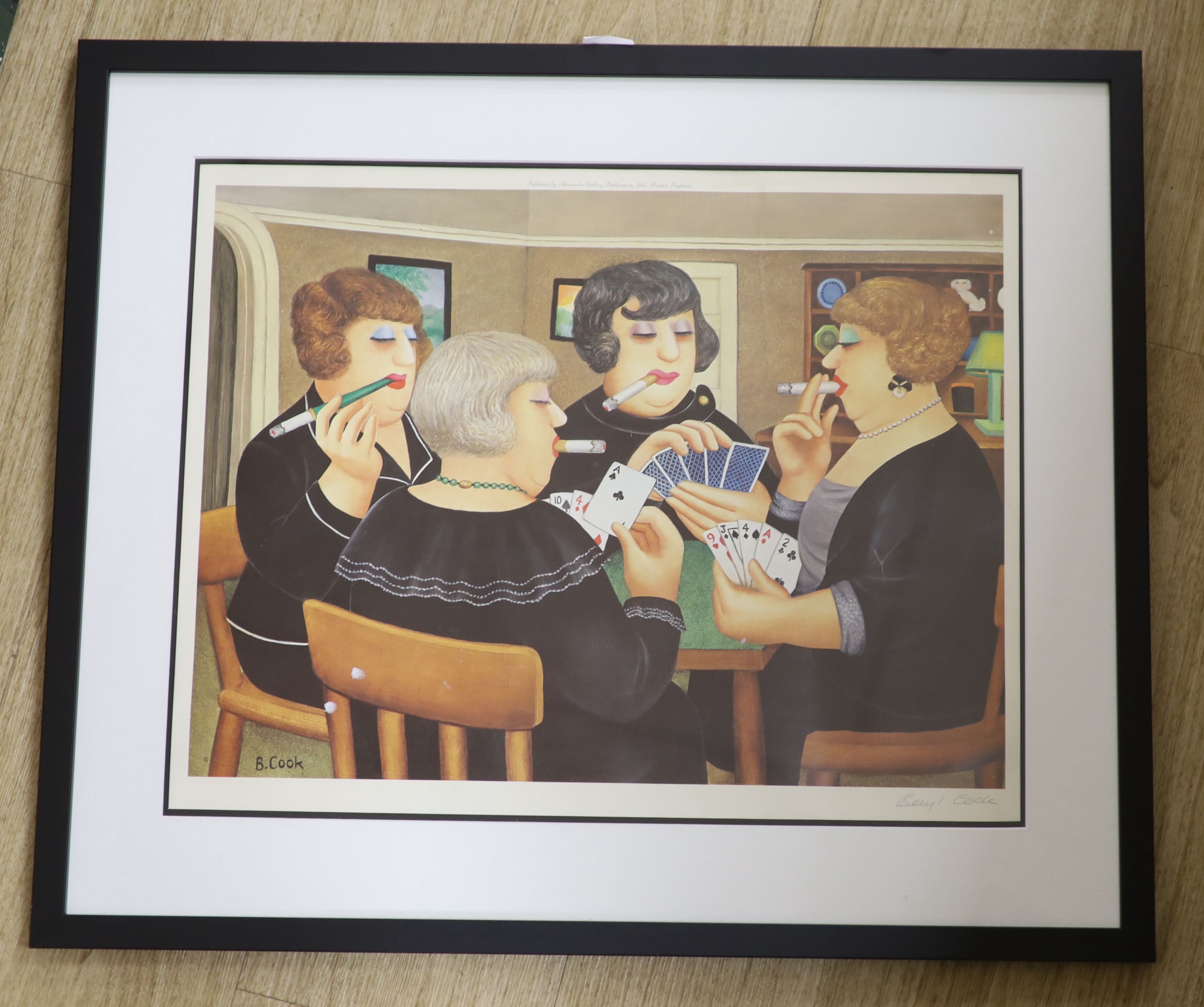 Beryl Cook, signed print, 'Bridge Party', 39 x 49cm